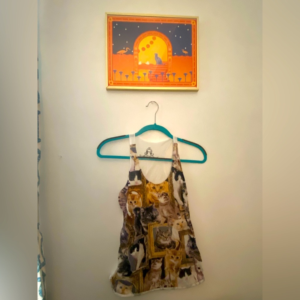 Fun cat print tank top